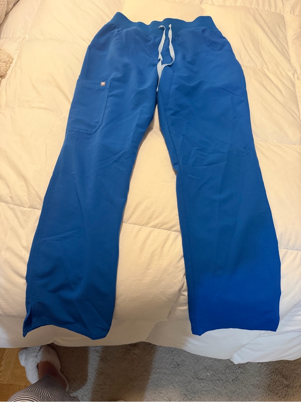 Royal Blue Figs Kade Straight- Leg Scrub Pant Size Small